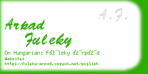 arpad fuleky business card